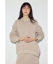 ピグメント起毛裏毛クルーネックトップス