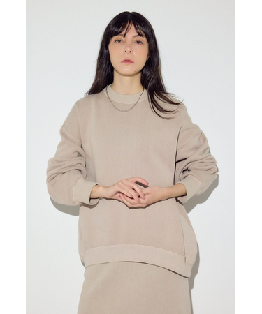 ピグメント起毛裏毛クルーネックトップス