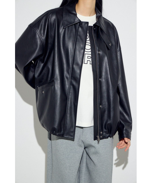 フェイクレザーミドルブルゾン
