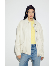 フェイクレザーミドルブルゾン