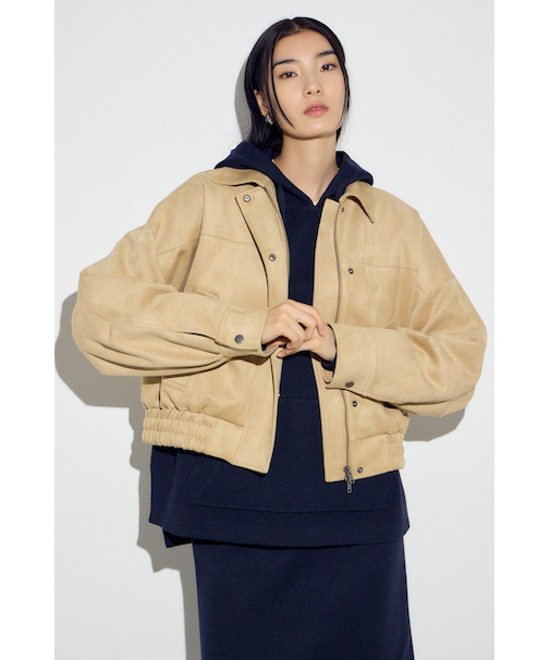 フェイクスエードショートブルゾン