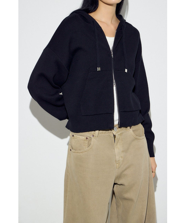 Wジップニットフーディー