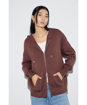 Wジップニットフーディー