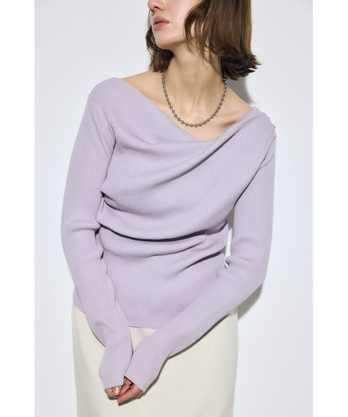 ドレープ長袖ニットトップス