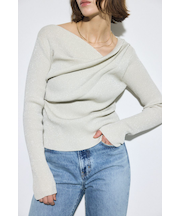 ドレープ長袖ニットトップス