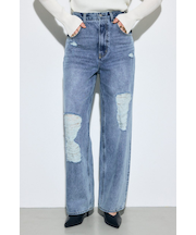 AZUL DENIM レースワイドデニム