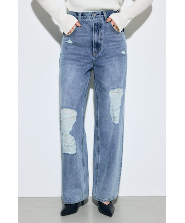 AZUL DENIM レースワイドデニム