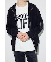 スタンドカラーWジップニット