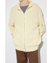 スタンドカラーWジップニット