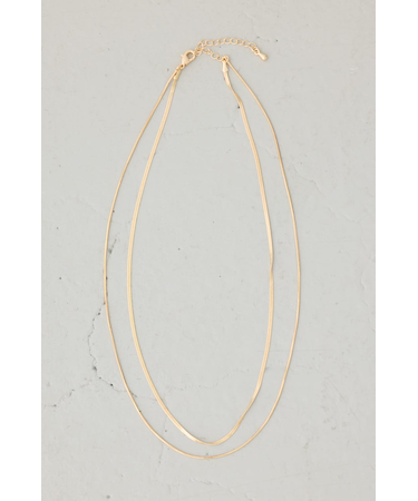 スネークチェーン2連ネックレス