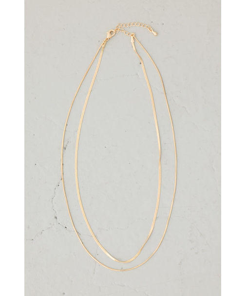 スネークチェーン2連ネックレス