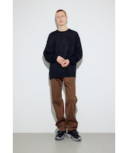 裏配色リネンミックスニットトップス