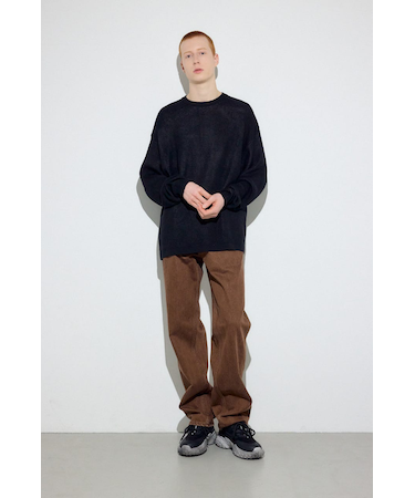 裏配色リネンミックスニットトップス