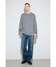 裏配色リネンミックスニットトップス