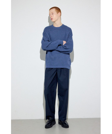 裏配色リネンミックスニットトップス