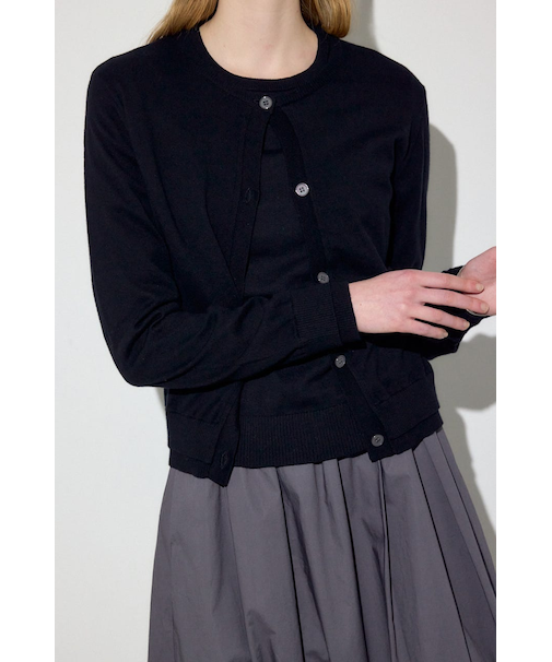 カシミヤミックスレイヤードニットカーディガン