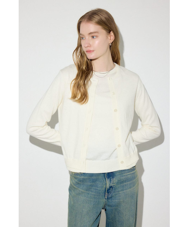 カシミヤミックスレイヤードニットカーディガン