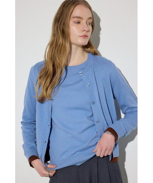 カシミヤミックスレイヤードニットカーディガン