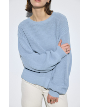 畔編みリラックスニットトップス