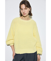 畔編みリラックスニットトップス