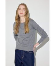 カシミヤミックスクルーネックニット