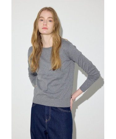 カシミヤミックスクルーネックニット