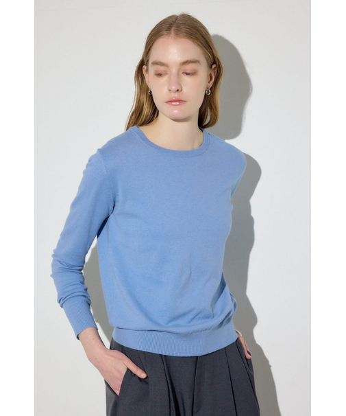 カシミヤミックスクルーネックニット