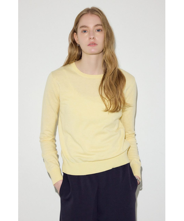 カシミヤミックスクルーネックニット