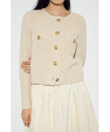 クルーネックツイードライクニットジャケット