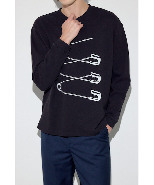 SAFETY PIN長袖Tシャツ