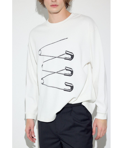 SAFETY PIN長袖Tシャツ