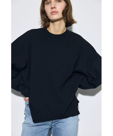 裾スリットニュアンスニットトップス