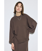 裾スリットニュアンスニットトップス