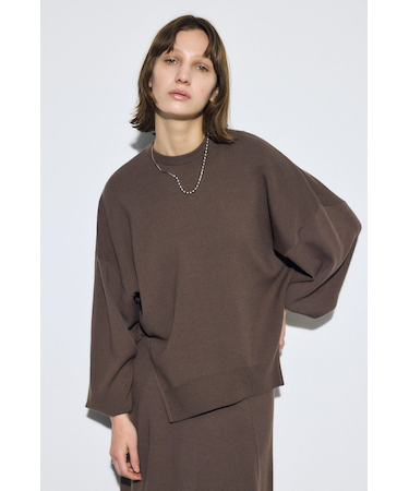 裾スリットニュアンスニットトップス