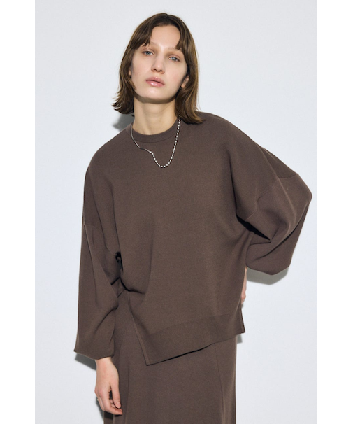 裾スリットニュアンスニットトップス