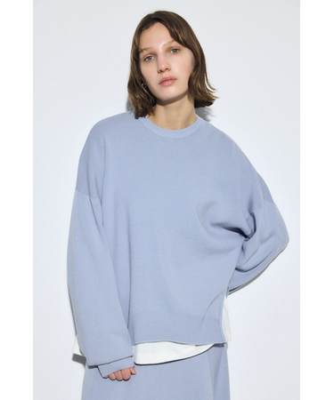 裾スリットニュアンスニットトップス