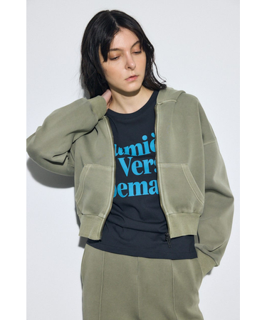 ピグメントダブルジップフーディー