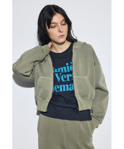 ピグメントダブルジップフーディー