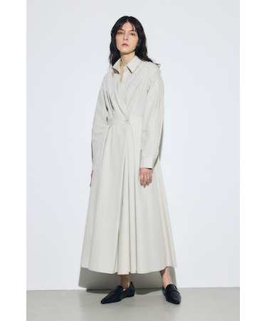 ウエストマークロングシャツワンピース