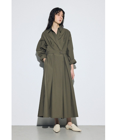 ウエストマークロングシャツワンピース