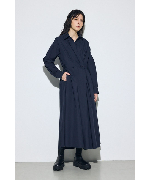 ウエストマークロングシャツワンピース