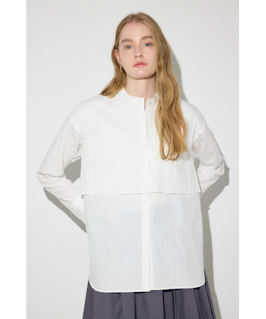 レイヤードバンドカラーシャツ