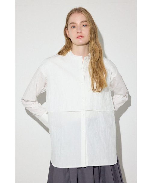 レイヤードバンドカラーシャツ