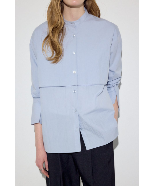 レイヤードバンドカラーシャツ