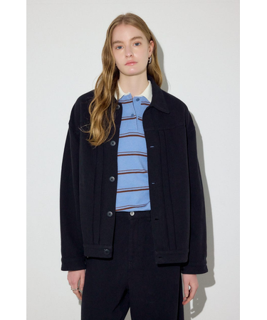 【着丈バリエ】コットンリネンプリーツブルゾン