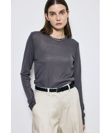 シアー素材ロングTシャツ