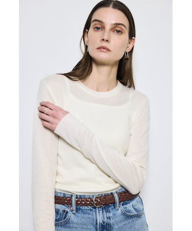 シアー素材ロングTシャツ