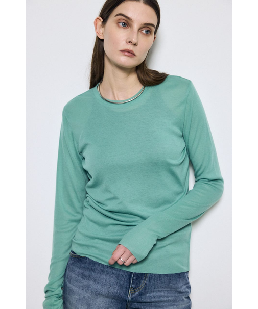 シアー素材ロングTシャツ