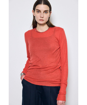 シアー素材ロングTシャツ