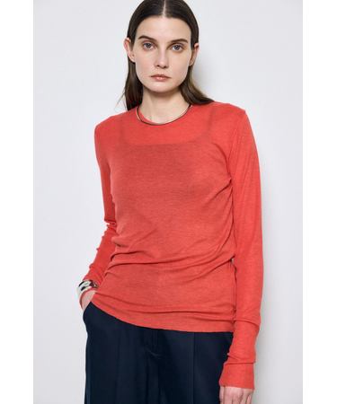 シアー素材ロングTシャツ